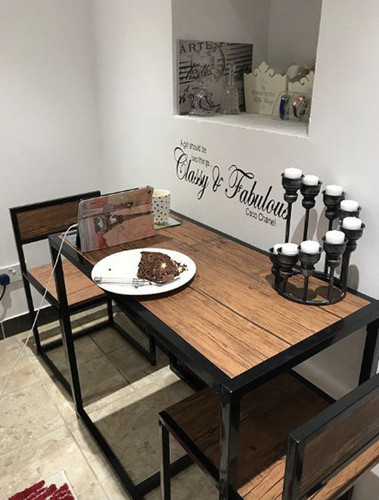 Small table and chairs metal - 2,