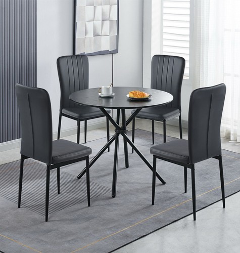 Dining set small black round - set,,