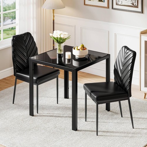 Black dining table with - black, 2