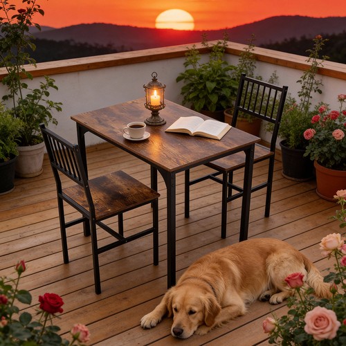 Dining table and - 2, chairs